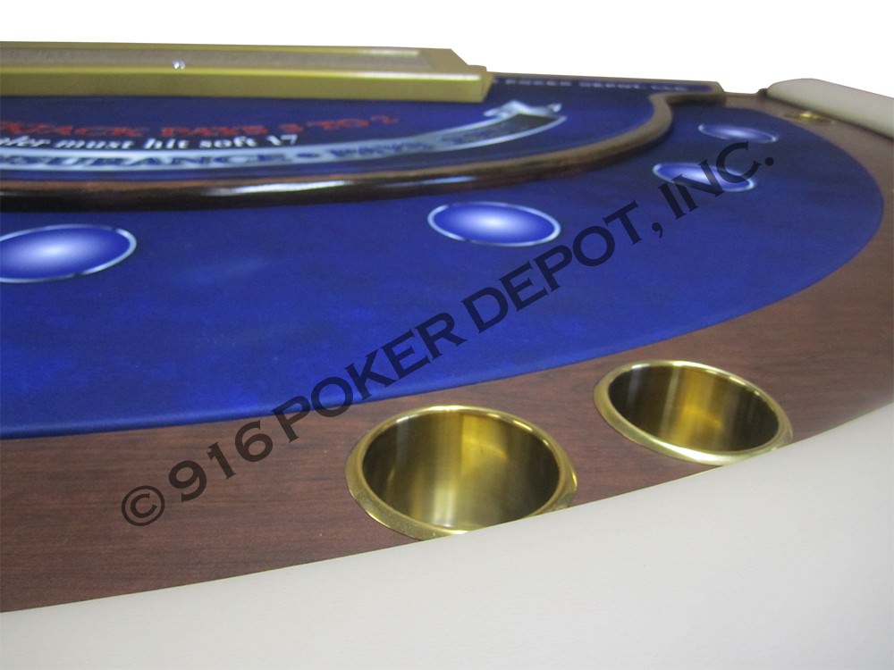 Two-Tier Blackjack Table with Barrel Base