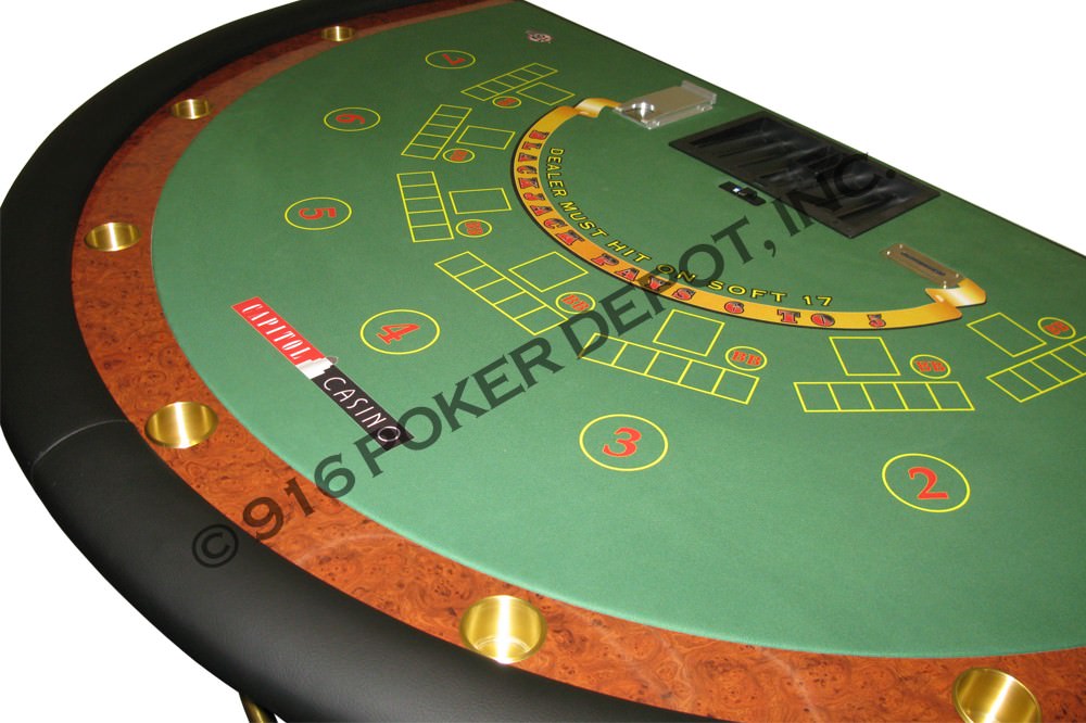 Oversized Blackjack Table with Barrel Base