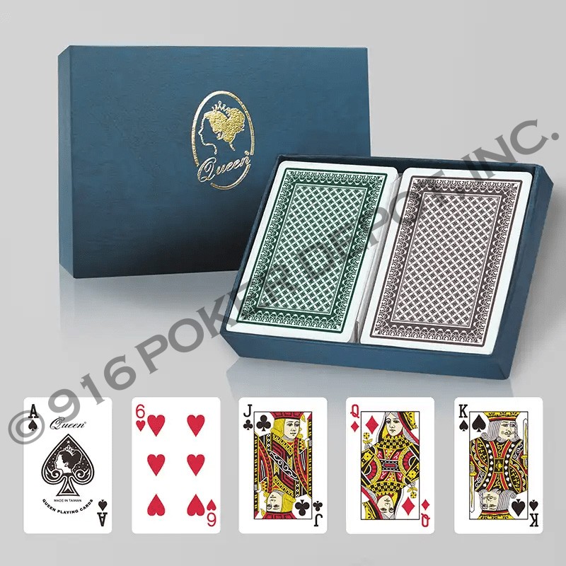 Casino Level Plastic Poker Cards Bridge Size - Standard Index - 2 Deck Set